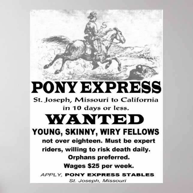 Pony-Express-Werbung Poster (Vorne)