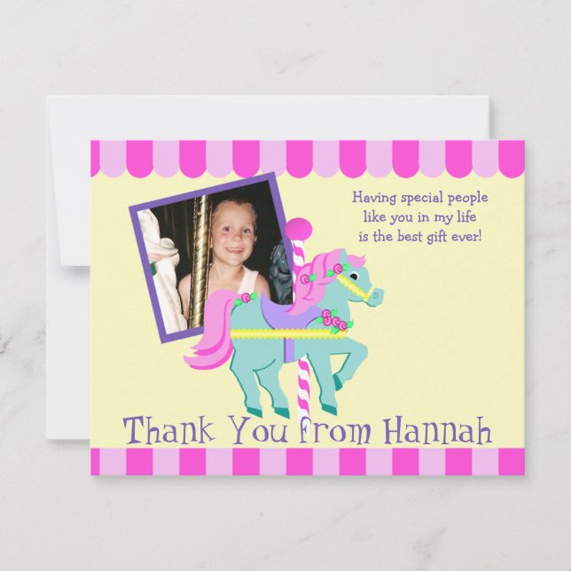 Pony Foto bemalt Vielen Dank Flachkarte Dankeskarte (Vorderseite)