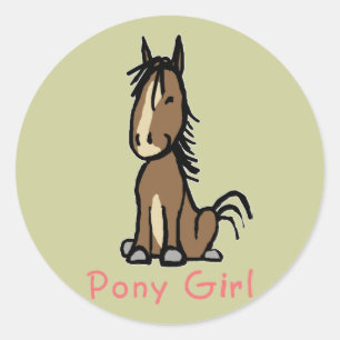 Pony Girl Runder Aufkleber