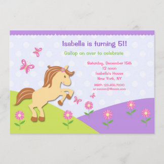 Pony Horse Bithday Party Einladungen