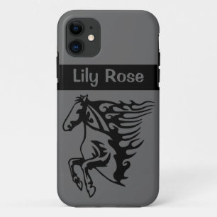 Pony Horse Bronco Stallion Magnetmetall Lineart Case-Mate iPhone Hülle