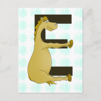 Pony Monogram Letter E Personalisiert