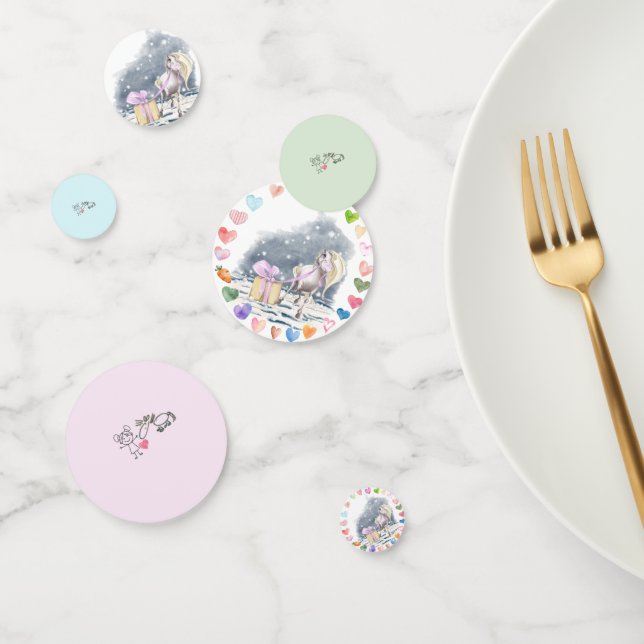 Pony Party Confettis de table pour poulettes (Groupe)