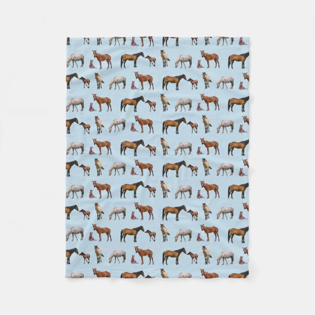 Pony Party Fleece Blanket (Light Blue) (Vorderseite)