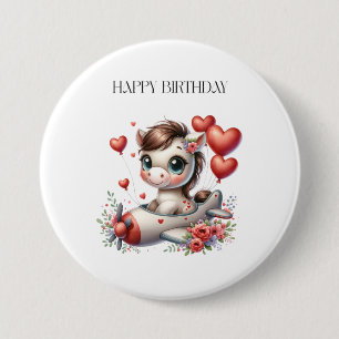 Pony Pilot Geburtstag Button