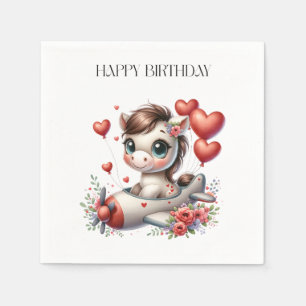 Pony Pilot Geburtstag Serviette