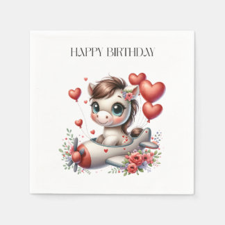 Pony Pilot Geburtstag Serviette