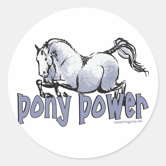 Pony Power Runder Aufkleber (Vorderseite)