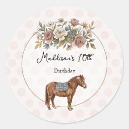 Pony Runder Aufkleber