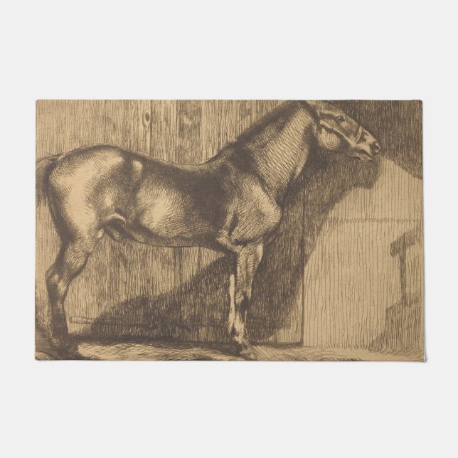 Pony-Sketch (von Paul-Albert Besnard) Fußmatte (Vorderseite)