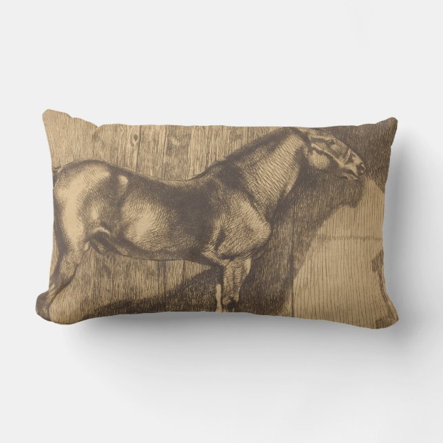 Pony-Sketch (von Paul-Albert Besnard) Lendenkissen (Vorderseite)