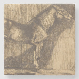 Pony-Sketch (von Paul-Albert Besnard) Steinuntersetzer