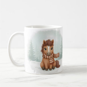 Pony-Tasse Süße Wasserfarbe Pferd Weihnachtsgesche Kaffeetasse
