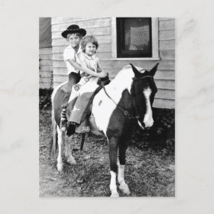 Ponyreiten-Porträts in Erinnerung Postkarte