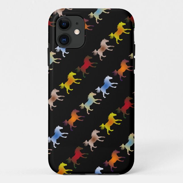 Ponys auf schwarz Case-Mate iPhone hülle (Rückseite)