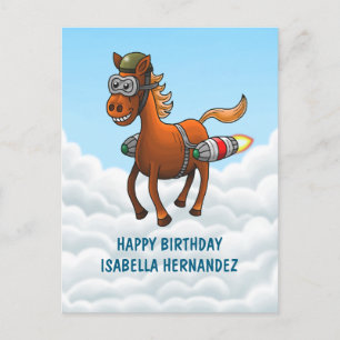 Ponys Raketenritt Postkarte