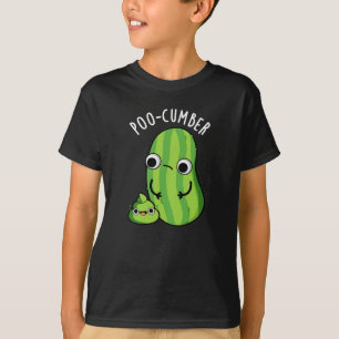 Poo cumber Funny Cucumber Pun Dark BG T-Shirt