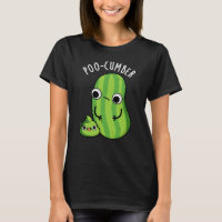 Poo cumber Funny Cucumber Pun Dark BG