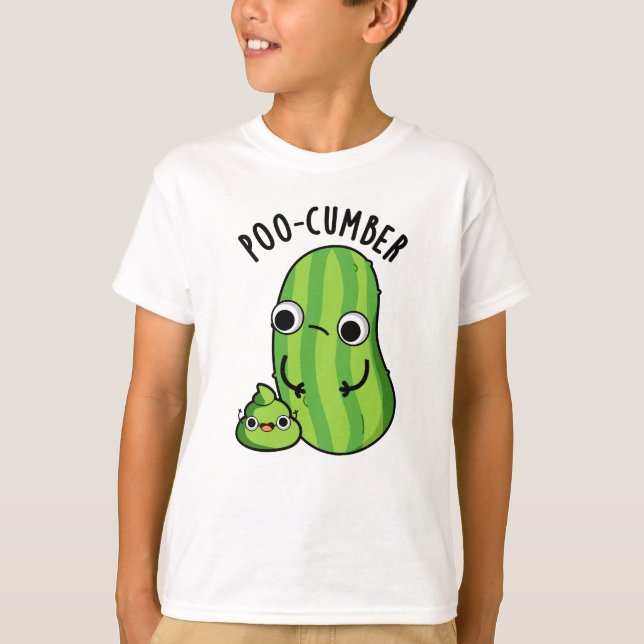 Poo cumber Funny Cucumber Pun T-Shirt (Vorderseite)