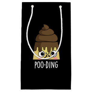 Poo-ding Funny Kack Pudding Pun Dark BG Kleine Geschenktüte