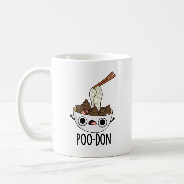 Poo-don Funny Udon Pun Kaffeetasse (Links)