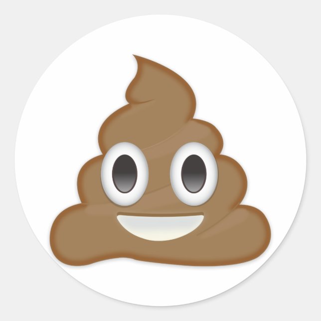 Poo Emoji Runder Aufkleber (Vorderseite)