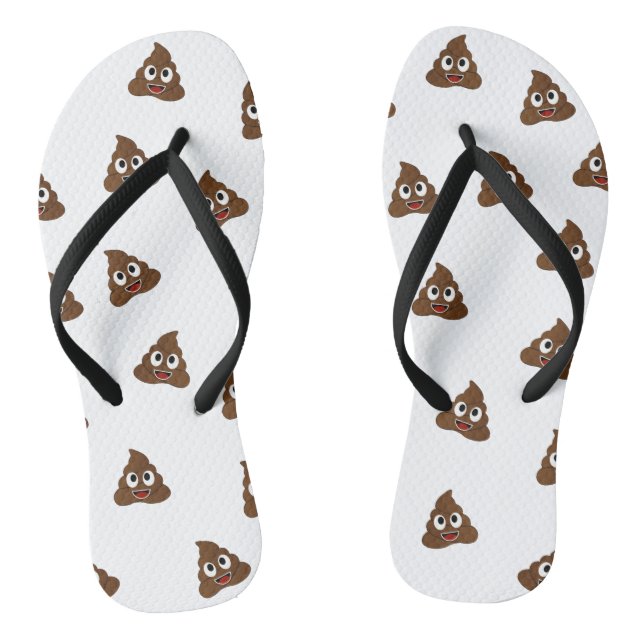 Poo emoji smiling poops flip flops (Fußbett)