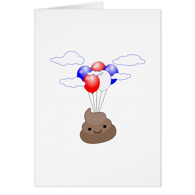 Poo Emoji Voler Avec Ballons (Devant)