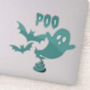 Poo Halloween Ghost Aufkleber