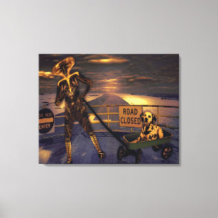 Pooch Abduction Wrapped Canvas Leinwanddruck
