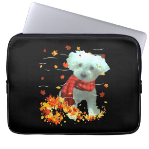 Poochon Fall Scarf - Hunde Herbst Blätter Laptopschutzhülle