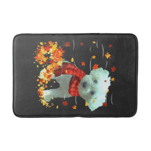 Poochon Herbstschal - Hunde Herbstlaub Badematte