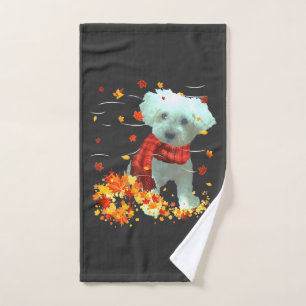 Poochon Herbstschal - Hunde Herbstlaub Handtuch