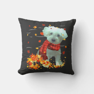 Poochon Herbstschal - Hunde Herbstlaub Kissen