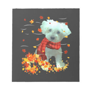 Poochon Herbstschal - Hunde Herbstlaub Notizblock