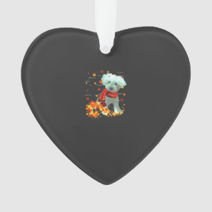 Poochon Herbstschal - Hunde Herbstlaub Ornament