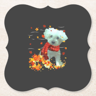 Poochon Herbstschal - Hunde Herbstlaub Untersetzer