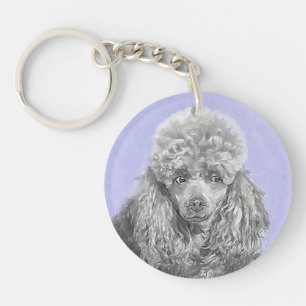 Poodé Jouet miniature Argent gris bleu Chien Art