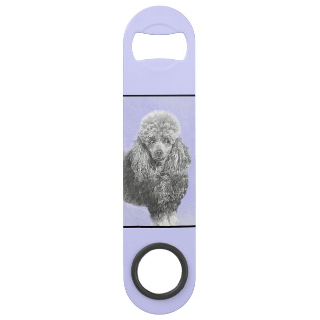 Poodé Jouet miniature Argent gris bleu Chien Art (Dos)