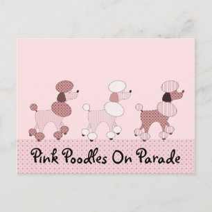 Poodé Rose Sur Carte Postale De Parade