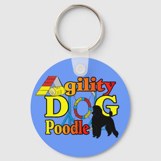 Poodle Agility Geschenke Schlüsselanhänger (Vorderseite)
