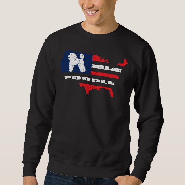 Poodle American Flag Sweatshirt (Vorderseite)