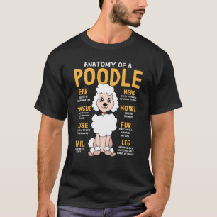 Poodle Anatomie Funny Dog Mama Vater T-Shirt