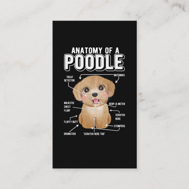 Poodle Anatomy Funny Dog Visitenkarte (Vorderseite)