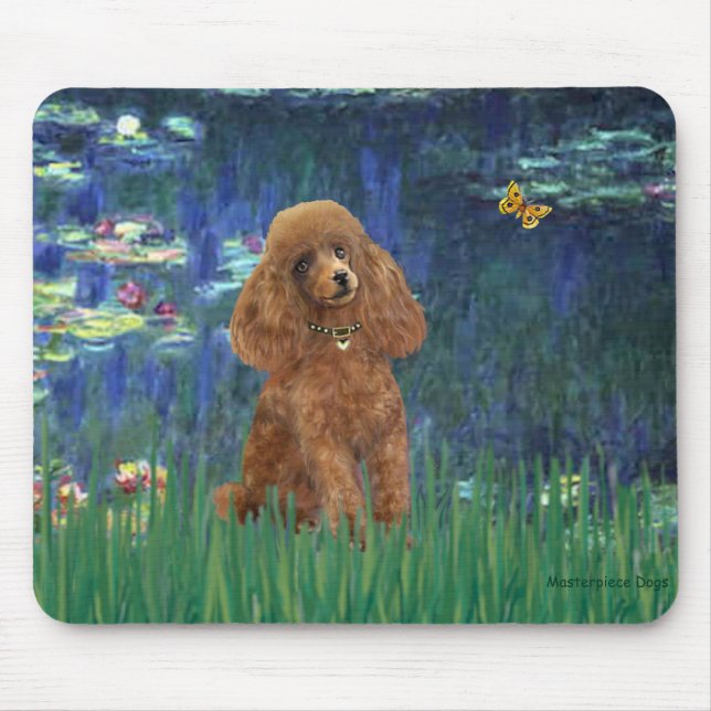 Poodle (Aprikose 10) - Lilien 5 Mousepad (Vorne)