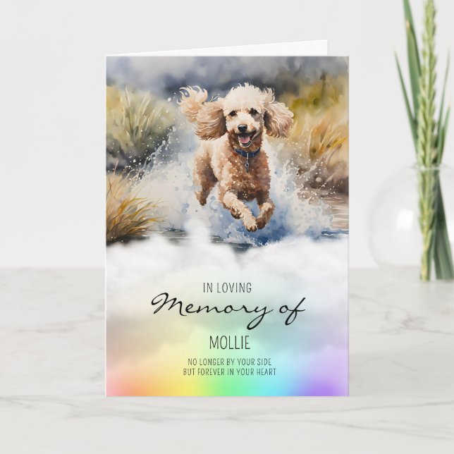 Poodle Aquarellhundin-Beileid Karte (Vorderseite)