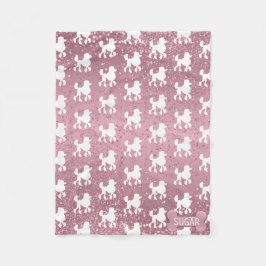 Poodle auf rosa Glitzer Fleecedecke