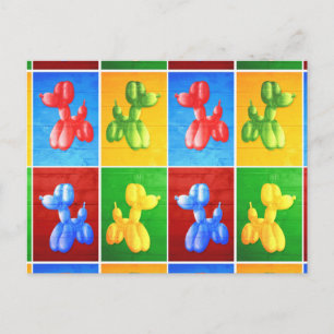 Poodle Balloon Postkarte