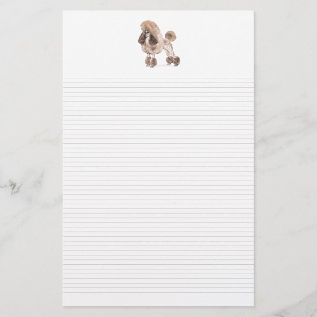 Poodle — bekleidet anzeigen: Papier mit Linde (Vorderseite)