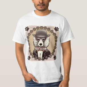 Poodle blanc portant des lunettes t-shirt
